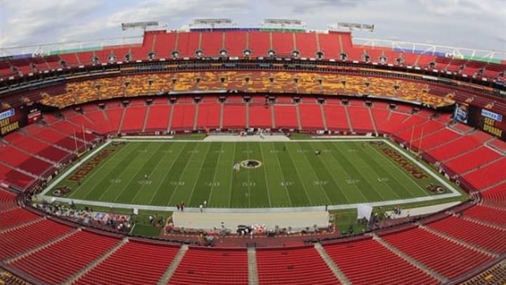 Sep 9, 2013; Landover, MD, USA; A general view of FedEx Field prior to the game between the Washington Redskins and the Philadelphia Eagles. Mandatory Credit: Geoff Burke-USA TODAY Sports