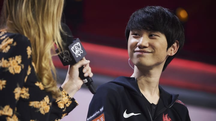 MADRID, SPAIN – OCTOBER 26: FunPlus Phoenix Mid Laner Tae-Sang ‘Doinb’ Kim after Quarter Finals World Championship match between Fnatic and FunPlus Phoenix on October 26, 2019 in Madrid, Spain. (Photo by Borja B. Hojas/Getty Images)