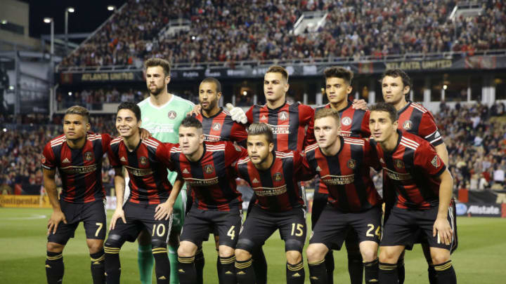 ATLANTA, GA - MARCH 05: Members of Atlanta United pose for a team photo before the game against New York Red Bulls at Bobby Dodd Stadium on March 5, 2017 in Atlanta, Georgia. (Photo by Mike Zarrilli/Getty Images)