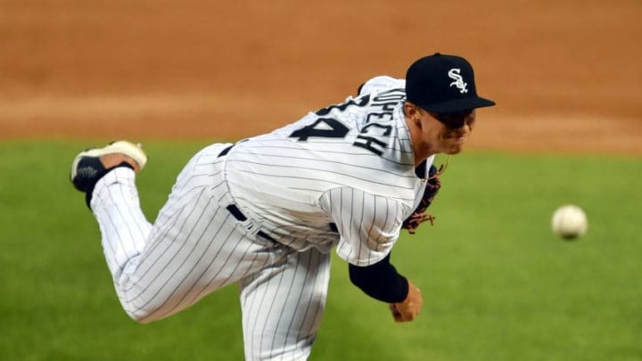CHICAGO, IL - SEPTEMBER 05: Chicago White Sox starting pitcher Michael Kopech (34) delivers the ball against the Detroit Tigers on September 5, 2018 at Guaranteed Rate Field in Chicago, Illinois. (Photo by Quinn Harris/Icon Sportswire via Getty Images)
