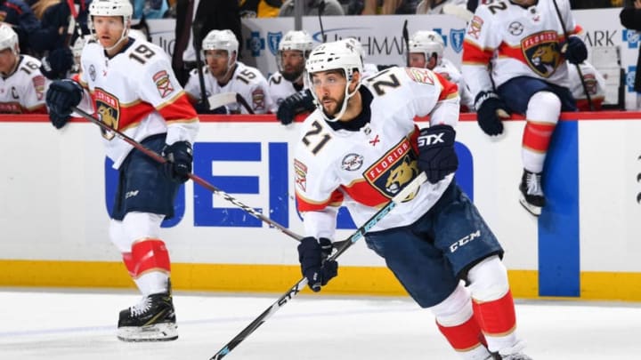 PITTSBURGH, PA - MARCH 05: Vincent Trocheck #21 of the Florida Panthers skates against the Pittsburgh Penguins at PPG Paints Arena on March 5, 2019 in Pittsburgh, Pennsylvania. (Photo by Joe Sargent/NHLI via Getty Images)