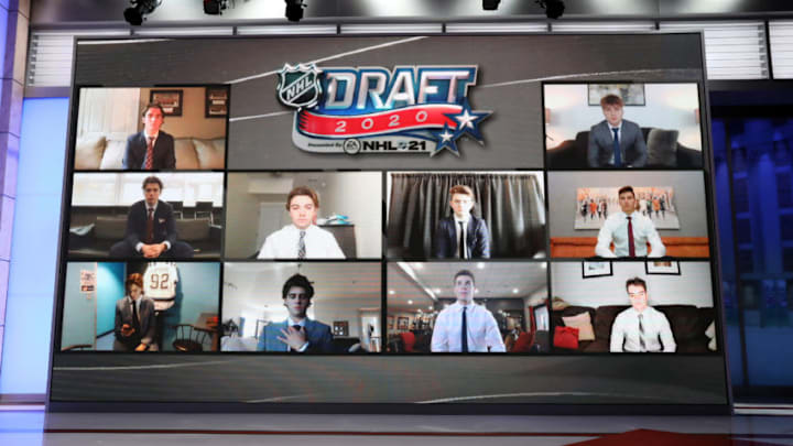 SECAUCUS, NEW JERSEY - OCTOBER 06: NHL draftees are seen on location prior to the start of the first round of the 2020 National Hockey League (NHL) Draft at the NHL Network Studio on October 06, 2020 in Secaucus, New Jersey. (Photo by Mike Stobe/Getty Images)