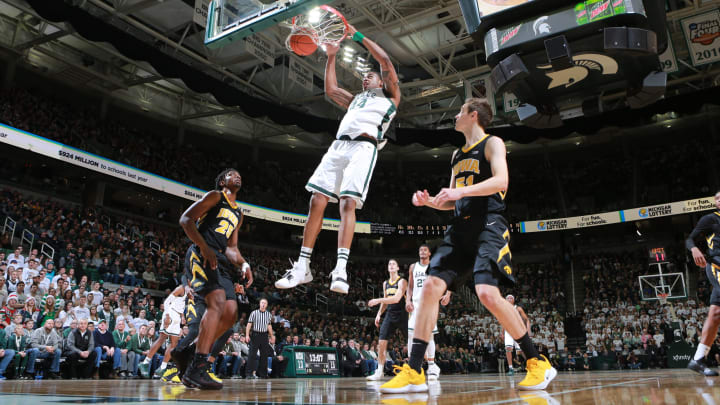 EAST LANSING, MI – DECEMBER 03: Nick Ward #44 of the Michigan State Spartans dunks the ball against against the Iowa Hawkeyes in the first half at Breslin Center on December 3, 2018 in East Lansing, Michigan. (Photo by Rey Del Rio/Getty Images)