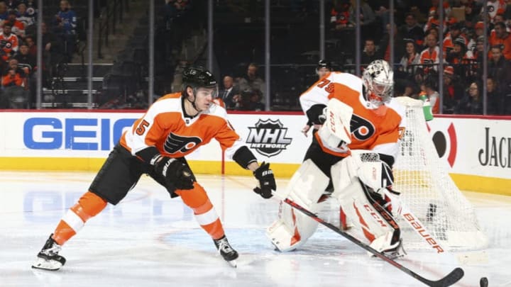 Philippe Myers and Carter Hart, Philadelphia Flyers (Photo by Mitchell Leff/Getty Images)