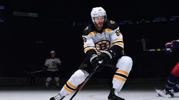 COLUMBUS, OH - APRIL 2: Kevan Miller #86 of the Boston Bruins skates against the Columbus Blue Jackets on April 2, 2019 at Nationwide Arena in Columbus, Ohio. (Photo by Jamie Sabau/NHLI via Getty Images)