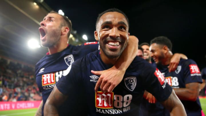 SOUTHAMPTON, ENGLAND – SEPTEMBER 20: Callum Wilson of AFC Bournemouth celebrates after scoring his team’s third goal during the Premier League match between Southampton FC and AFC Bournemouth at St Mary’s Stadium on September 20, 2019 in Southampton, United Kingdom. (Photo by Alex Pantling/Getty Images)