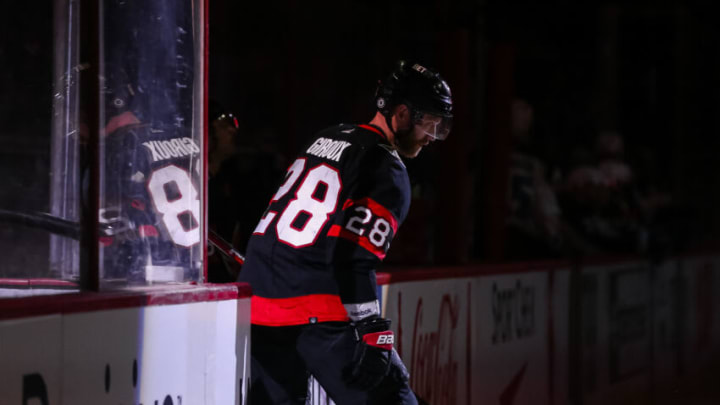 OTTAWA, CANADA - MARCH 16: Claude Giroux #28 of the Ottawa Senators skates against the Colorado Avalanche at Canadian Tire Centre on March 16, 2023 in Ottawa, Ontario, Canada. (Photo by Chris Tanouye/Freestyle Photography/Getty Images)