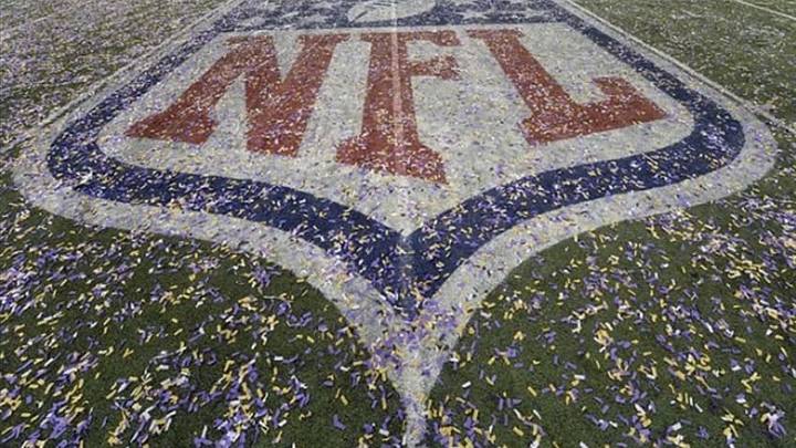 Feb 3, 2013; New Orleans, LA, USA; General view of the NFL logo after Super Bowl XLVII between the San Francisco 49ers and the Baltimore Ravens at the Mercedes-Benz Superdome. Mandatory Credit: John David Mercer-USA TODAY Sports