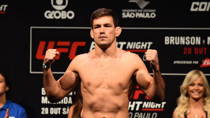 SAO PAULO, BRAZIL - OCTOBER 27: Demian Maia of Brazil poses on the scale during the UFC Fight Night Weigh-in inside the Ibirapuera Gymnasium on October 27, 2017 in Sao Paulo, Brazil. (Photo by Josh Hedges/Zuffa LLC/Zuffa LLC via Getty Images)