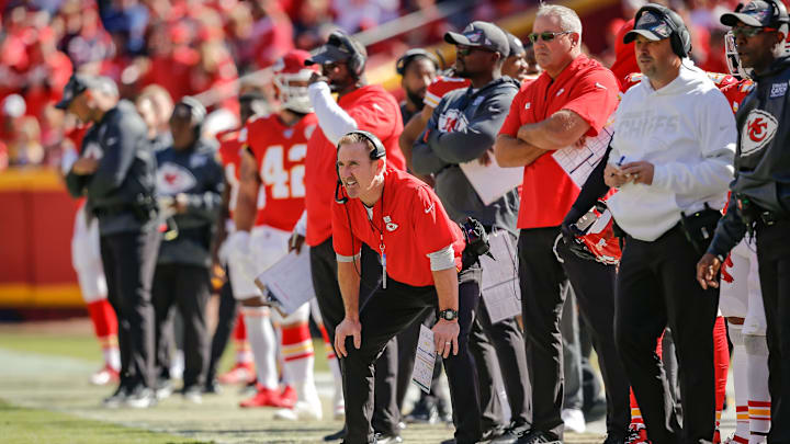 Kansas City Chiefs defensive coordinator Steve Spagnuolo (Photo by David Eulitt/Getty Images)