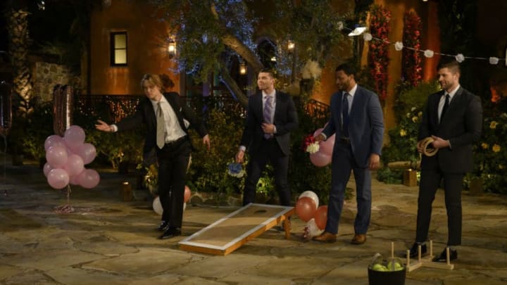 THE BACHELORETTE - "1501" - It's a tractor...It's a plane...It's the self-appointed king of the jungle! Hannah's search for fierce love is matched with fierce competition as one hopeful bachelor sets a high bar by jumping the fence, while another pops out from the limo, in true beast fashion. At the end of the day, whether he is a golf pro looking to be Hannah's hole-in-one, a Box King seeking a woman who checks all his boxes, or a man with a custom-made pizza delivery, everyone wants a piece of Hannah's heart on the highly anticipated 15th season of "The Bachelorette," premiering MONDAY, MAY 13 (8:00-10:01 p.m. EDT), on The ABC Television Network. (ABC/John Fleenor)JOHN PAUL JONES, MATTEO, DARON, KEVIN