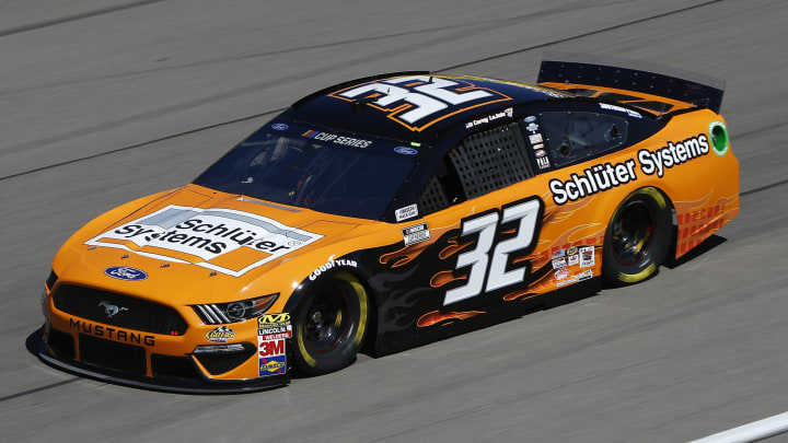LAS VEGAS, NEVADA – FEBRUARY 21: Corey LaJoie, driver of the #32 Schluter Systems Ford (Photo by Jonathan Ferrey/Getty Images)