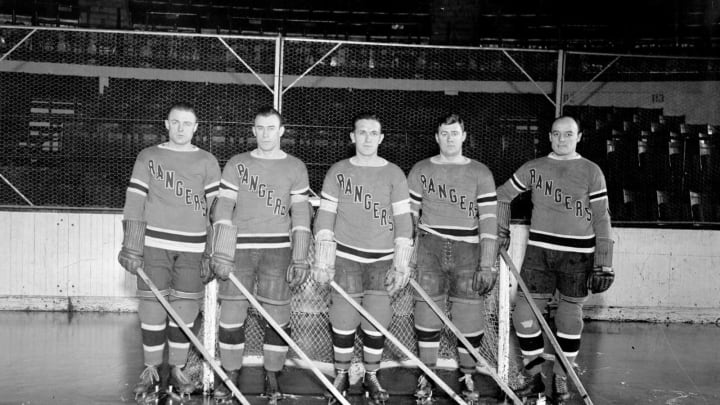 Frank Boucher (far left) was a member of the original Rangers (Photo by NY Daily News Archive via Getty Images)
