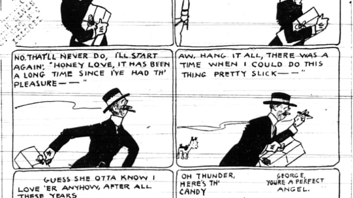 This front-page Sweetest Day cartoon was published in The Cleveland Plain Dealer on October 8, 1921.