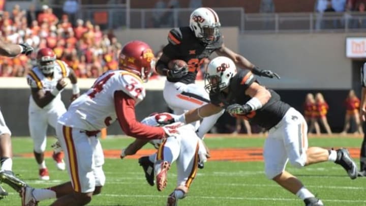 Desmond Roland finds the end zone, puts Oklahoma State up 37-13 over Iowa State Mandatory Credit: Denny Medley-USA TODAY Sports Desmond Roland finds the end zone, puts Oklahoma State up 37-13 over Iowa State Mandatory Credit: Denny Medley-USA TODAY Sports