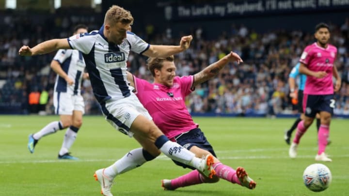 WEST BROMWICH, ENGLAND - AUGUST 18: Harvey Barnes of West Bromwich Albion takes a shot at goal during the Sky Bet Championship match between West Bromwich Albion and Queens Park Rangers at The Hawthorns on August 18, 2018 in West Bromwich, England. (Photo by David Rogers/Getty Images)