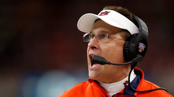 NEW ORLEANS, LA – JANUARY 02: Head coach Gus Malzahn of the Auburn Tigers reacts during the Allstate Sugar Bowl at the Mercedes-Benz Superdome on January 2, 2017 in New Orleans, Louisiana. (Photo by Jonathan Bachman/Getty Images)