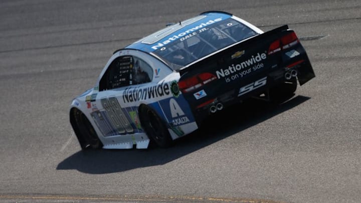 RICHMOND, VA - APRIL 30: Dale Earnhardt Jr., driver of the #88 Nationwide Chevrolet, races during the Monster Energy NASCAR Cup Series Toyota Owners 400 at Richmond International Raceway on April 30, 2017 in Richmond, Virginia. (Photo by Brian Lawdermilk/Getty Images)