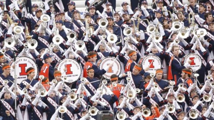 Dec 26, 2014; Dallas, TX, USA; Illinois Fighting Illini marching band plays during the game against the Louisiana Tech Bulldogs in the Heart of Dallas Bowl at Cotton Bowl Stadium. Louisiana Tech beat Illinois 35-18. Mandatory Credit: Tim Heitman-USA TODAY Sports