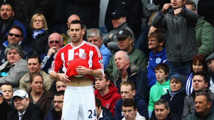 LONDON, ENGLAND - MAY 06: Rory Delap of Stoke City prepares to take a long throw during the Barclays Premier League match between Queens Park Rangers and Stoke City at Loftus Road on May 6, 2012 in London, England. (Photo by Julian Finney/Getty Images)