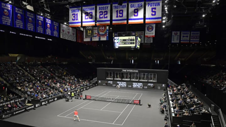 UNIONDALE, NEW YORK - FEBRUARY 16: A general view during the Men's Singles final match between Andreas Seppi of Italy and Kyle Edmund of Great Britain on day seven of the 2020 NY Open at Nassau Veterans Memorial Coliseum on February 16, 2020 in Uniondale, New York. (Photo by Steven Ryan/Getty Images)
