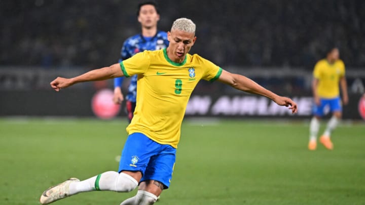 TOKYO, JAPAN - JUNE 06: Richarlison of Brazil in action during the international friendly match between Japan and Brazil at National Stadium on June 6, 2022 in Tokyo, Japan. (Photo by Kenta Harada/Getty Images)