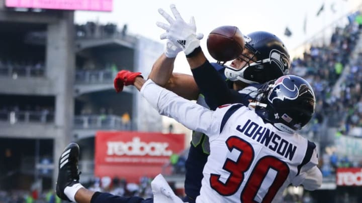 SEATTLE, WA - OCTOBER 29: Kevin Johnson #30 of the Houston Texans (Photo by Jonathan Ferrey/Getty Images)