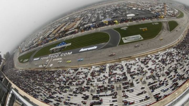 Mar 1, 2015; Hampton, GA, USA; A general view of the Atlanta Motor Speedway during the Folds of Honor QuikTrip 500. Mandatory Credit: Marvin Gentry-USA TODAY Sports