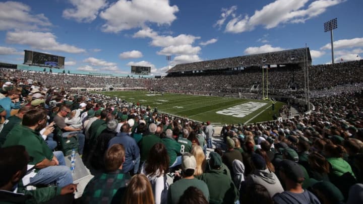 EAST LANSING, MI - SEPTEMBER 29: General view of Spartan Stadium during a game between the Central Michigan Chippewas and Michigan State Spartans on September 29, 2018 in East Lansing, Michigan. (Photo by Gregory Shamus/Getty Images)