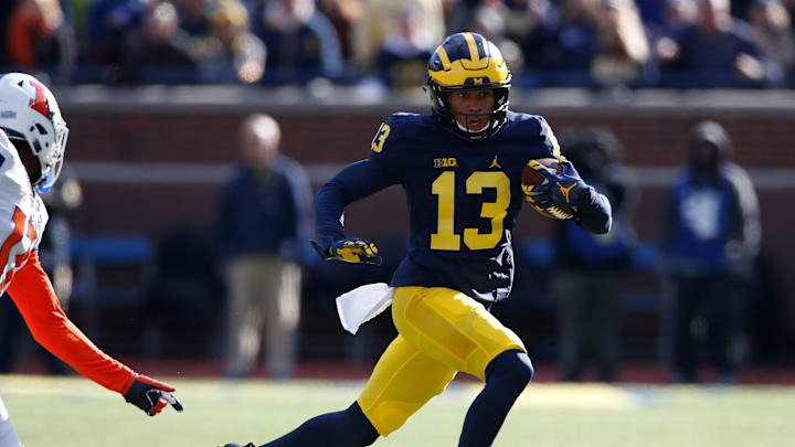 ANN ARBOR, MI – OCTOBER 22: Eddie McDoom #13 of the Michigan Wolverines runs while playing the Illinois Fighting Illini on October 22, 2016 at Michigan Stadium in Ann Arbor, Michigan. Michigan won the game 41-8. (Photo by Gregory Shamus/Getty Images)