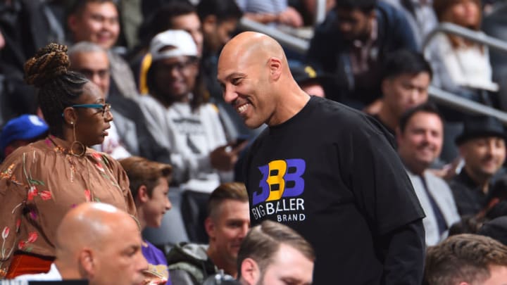 LOS ANGELES, CA - NOVEMBER 27: LaVar Ball attends the Los Angeles Lakers game against the LA Clippers on November 27, 2017 at STAPLES Center in Los Angeles, California. NOTE TO USER: User expressly acknowledges and agrees that, by downloading and/or using this Photograph, user is consenting to the terms and conditions of the Getty Images License Agreement. Mandatory Copyright Notice: Copyright 2017 NBAE (Photo by Andrew D. Bernstein/NBAE via Getty Images)