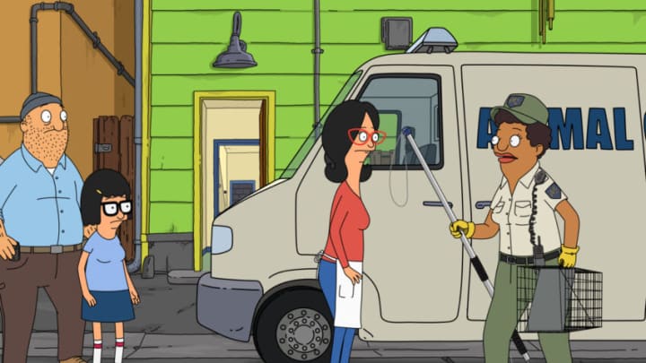 BOB'S BURGERS: During a neighborhood block party, Linda makes a mistake that could threaten the life of her favorite alley raccoon in the "The (Raccoon) King and I" episode of BOB'S BURGERS airing Sunday, Nov 19 (9:00-9:30 PM ET/PT) on FOX. Guest voice Rhetta. BOBS BURGERS © 2023 by 20th Television. Image credit to Fox Flash.