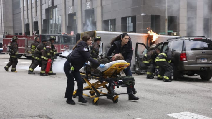 CHICAGO FIRE -- "The Missing Place" Episode 1021 -- Pictured: (l-r) Caitlin Carver as Emma Jacobs, Hanako Greensmith as Violet -- (Photo by: Adrian S. Burrows Sr./NBC)