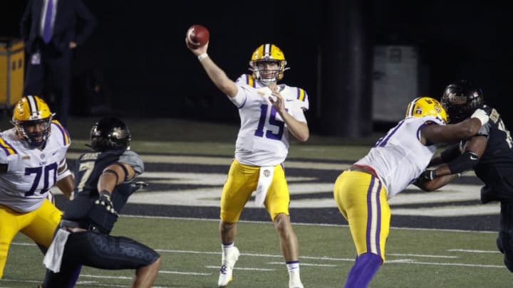 LSU Football: Myles Brennan (Photo by Frederick Breedon/Getty Images)