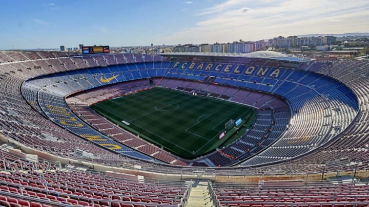 BARCELONA, SPAIN - MARCH 07: General view inside the stadium prior to the Liga match between FC Barcelona and Real Sociedad at Camp Nou on March 07, 2020 in Barcelona, Spain. (Photo by Silvestre Szpylma/Quality Sport Images/Getty Images)