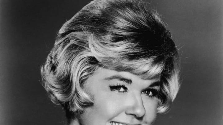 Portrait of American movie and television star, singer, and a friend to all the animals Doris Day as she wears a flower brooch, circa 1966. (Photo by Hulton Archive/Getty Images)