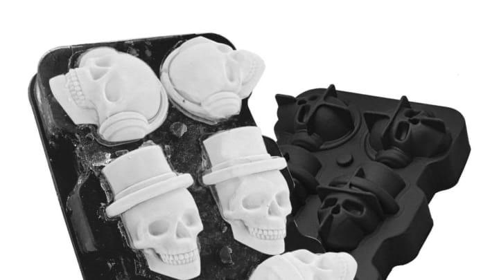 Spook people out during Halloween with JuneLady's skull ice molds available on Amazon.