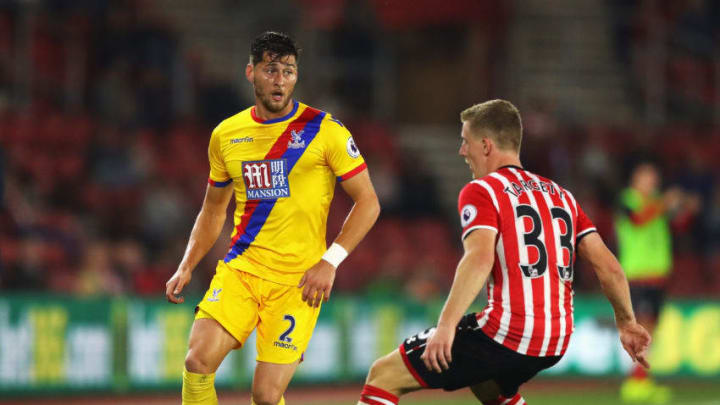 SOUTHAMPTON, ENGLAND - SEPTEMBER 21: Joel Ward of Crystal Palace takes on Matt Targett of Southampton during the EFL Cup Third Round match between Southampton and Crystal Palace at St Mary's Stadium on September 21, 2016 in Southampton, England. (Photo by Richard Heathcote/Getty Images)