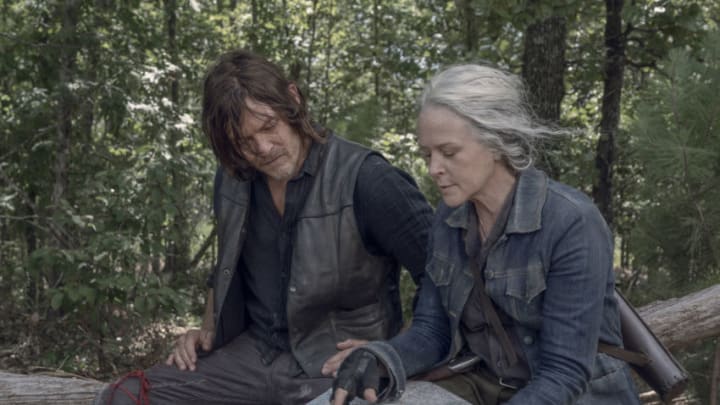 Norman Reedus as Daryl Dixon, Melissa McBride as Carol Peletier - The Walking Dead _ Season 10, Episode 6 - Photo Credit: Jace Downs/AMC