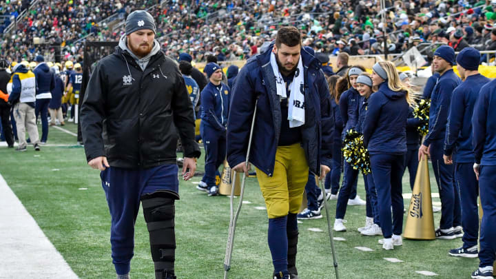 Jack Lamb battled injuries during his time at Notre Dame. Mandatory Credit: Matt Cashore-USA TODAY Sports