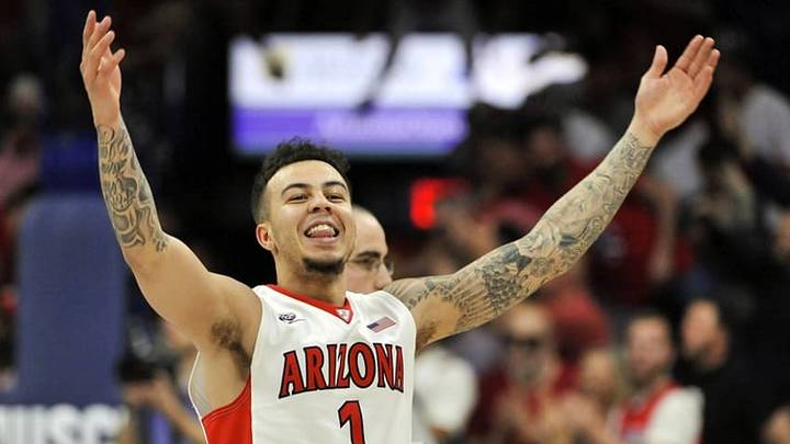 Mar 3, 2016; Tucson, AZ, USA; Arizona Wildcats guard Gabe York (1) signals to the crowd after beating the California Golden Bears at McKale Center. Arizona won 64-61. Mandatory Credit: Casey Sapio-USA TODAY Sports Mar 3, 2016; Tucson, AZ, USA; Arizona Wildcats guard Gabe York (1) signals to the crowd after beating the California Golden Bears at McKale Center. Arizona won 64-61. Mandatory Credit: Casey Sapio-USA TODAY Sports
