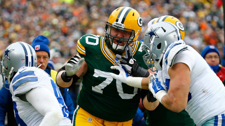 GREEN BAY, WI – JANUARY 11: T.J. Lang (Photo by Al Bello/Getty Images)