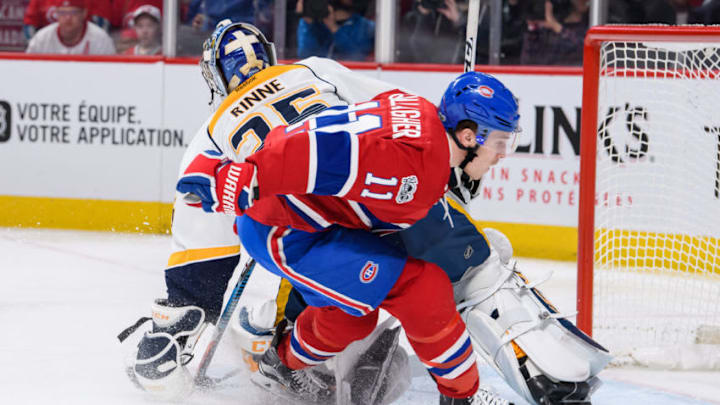 MONTREAL, QC - MARCH 02: Montreal Canadiens right wing Brendan Gallagher (11) skates by Nashville Predators goalie Pekka Rinne (35) during the third period of the NHL regular season game between the Nashville Predators and the Montreal Canadiens on March 2, 2017, at the Bell Centre in Montreal, QC (Photo by Vincent Ethier/Icon Sportswire via Getty Images) MONTREAL, QC - MARCH 02: Montreal Canadiens right wing Brendan Gallagher (11) skates by Nashville Predators goalie Pekka Rinne (35) during the third period of the NHL regular season game between the Nashville Predators and the Montreal Canadiens on March 2, 2017, at the Bell Centre in Montreal, QC (Photo by Vincent Ethier/Icon Sportswire via Getty Images)
