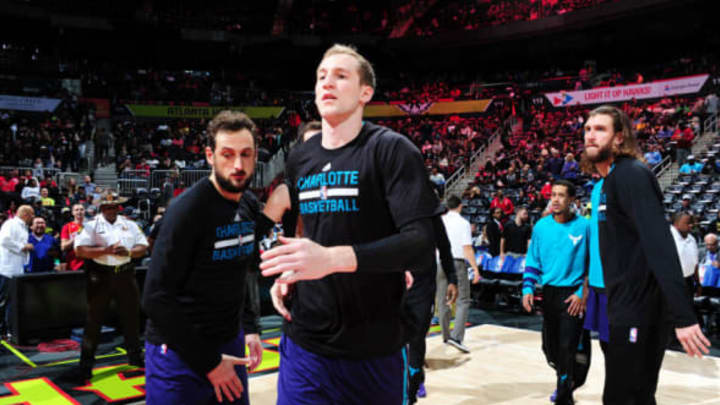 ATLANTA, GA – DECEMBER 17: Cody Zeller #40 of the Charlotte Hornets is seen before the game against the Atlanta Hawks on December 17, 2016 at Philips Arena in Atlanta, Georgia. NOTE TO USER: User expressly acknowledges and agrees that, by downloading and/or using this Photograph, user is consenting to the terms and conditions of the Getty Images License Agreement. Mandatory Copyright Notice: Copyright 2016 NBAE (Photo by Scott Cunningham/NBAE via Getty Images)