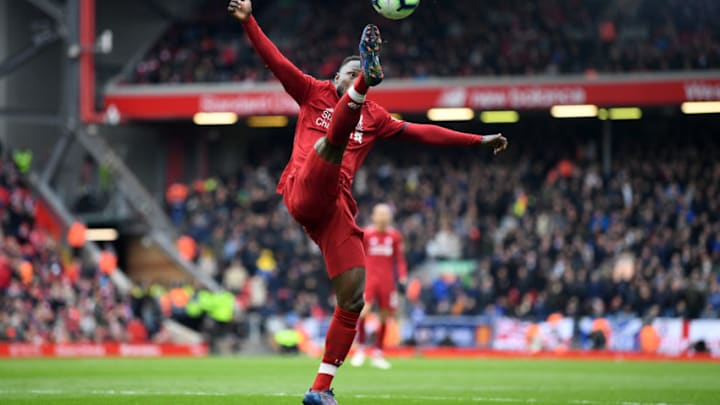 LIVERPOOL, ENGLAND - APRIL 14: Naby Keita of Liverpool controls the ball during the Premier League match between Liverpool FC and Chelsea FC at Anfield on April 14, 2019 in Liverpool, United Kingdom. (Photo by Michael Regan/Getty Images)
