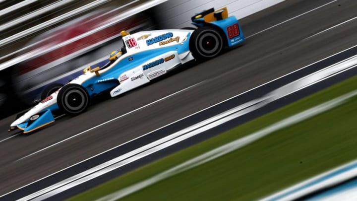 FORT WORTH, TX - JUNE 09: Gabby Chaves, driver of the #88 Harding Group Chevrolet, practices for the Verizon IndyCar Series Rainguard Water Sealers 600 at Texas Motor Speedway on June 9, 2017 in Fort Worth, Texas. (Photo by Sean Gardner/Getty Images)