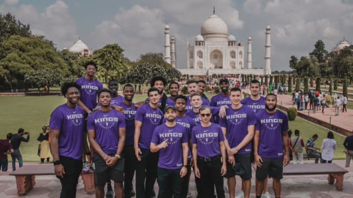 AGRA, INDIA - OCTOBER 2: The Sacramento Kings poses for a team portrait at the Taj Mahal on October 2, 2019 in Agra, India. NOTE TO USER: User expressly acknowledges and agrees that, by downloading and or using this Photograph, user is consenting to the terms and conditions of the Getty Images License Agreement. Mandatory Copyright Notice: Copyright 2019 NBAE (Photo by Paige Dall/NBAE via Getty Images)