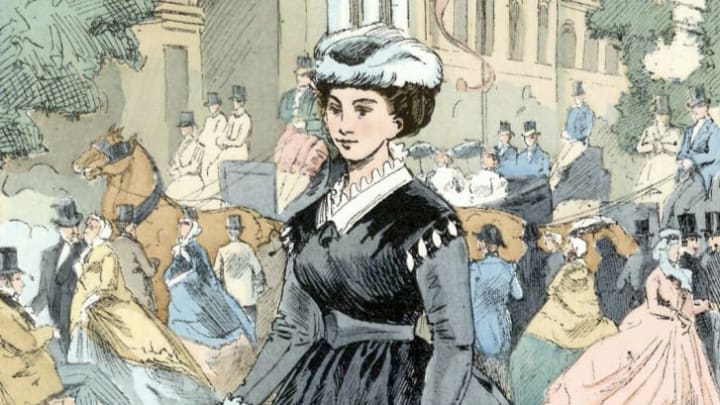 Illustration of Victorian woman.
