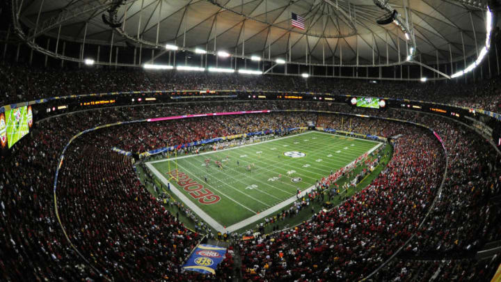 ATLANTA, GA - DECEMBER 3: A general view of the Georgia Dome during the SEC Championship Game between the Georgia Bulldogs and the LSU Tigers on December 3, 2011 in Atlanta, Georgia. (Photo by Scott Cunningham/Getty Images)