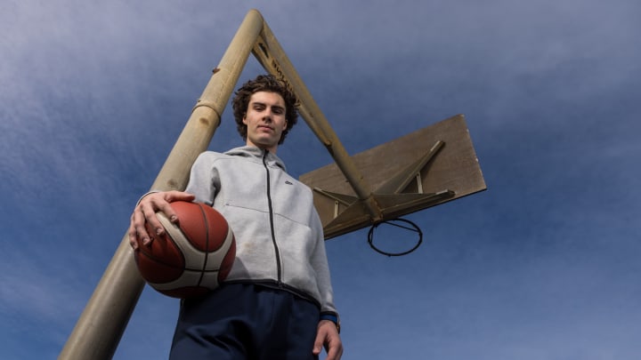 ADELAIDE, AUSTRALIA – MAY 23: Josh Giddey poses during a portrait session in Brighton on May 23, 2021 in Adelaide, Australia. (Photo by Kelly Barnes/Getty Images)